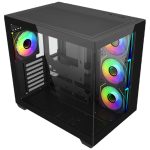 Cooler Master Elite 681 PC Case, Mid-Tower, ATX, Tempered Glass, RGB - including 4x 120mm ARGB Fans, Black
