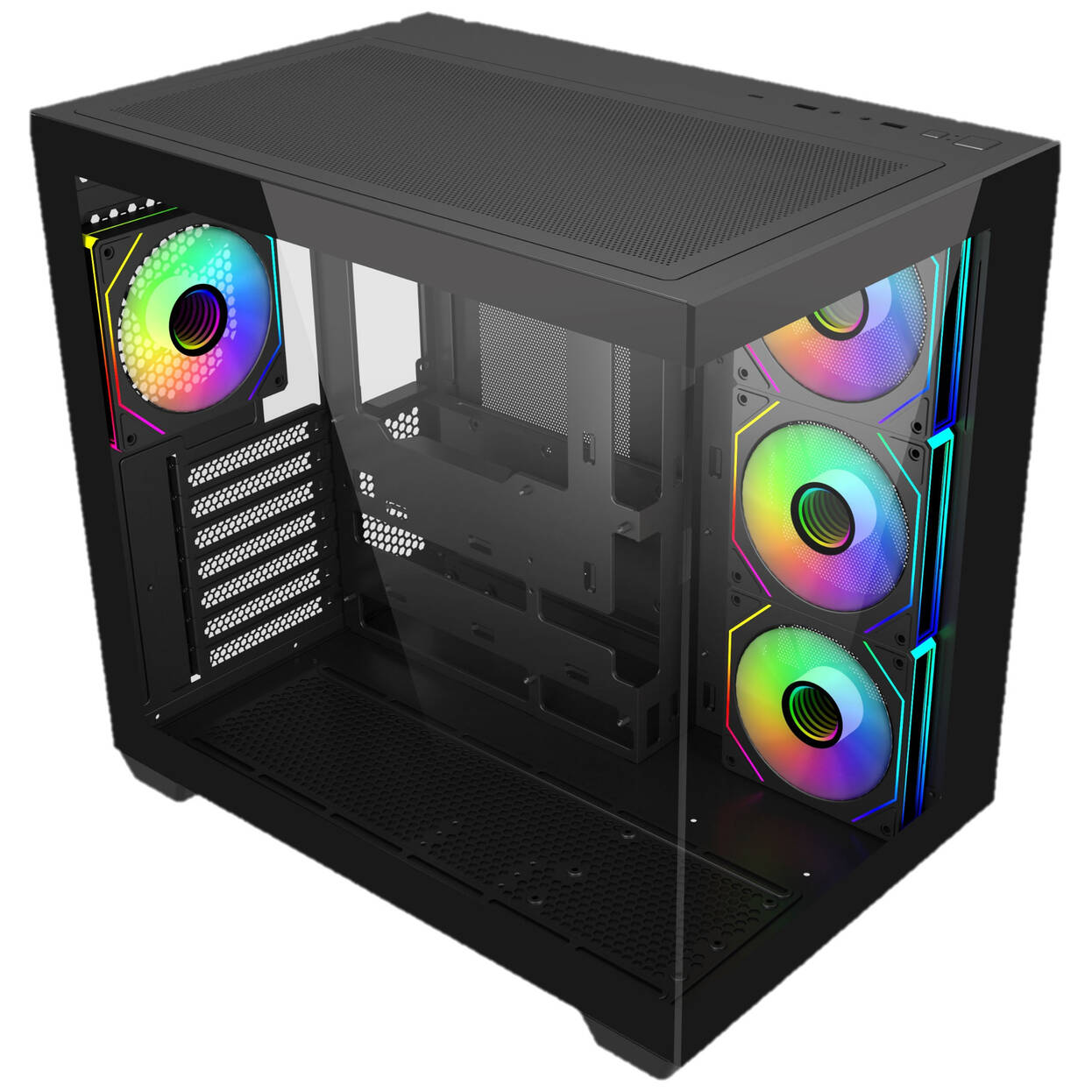 Cooler Master Elite 681 PC Case, Mid-Tower, ATX, Tempered Glass, RGB - including 4x 120mm ARGB Fans, Black