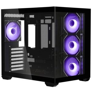 Cooler Master Elite 681 PC Case, Mid-Tower, ATX, Tempered Glass, RGB - including 4x 120mm ARGB Fans, Black