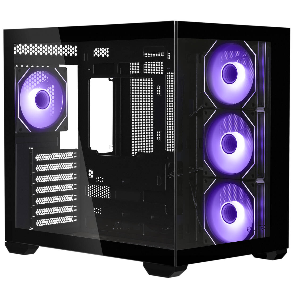 Cooler Master Elite 681 PC Case, Mid-Tower, ATX, Tempered Glass, RGB - including 4x 120mm ARGB Fans, Black