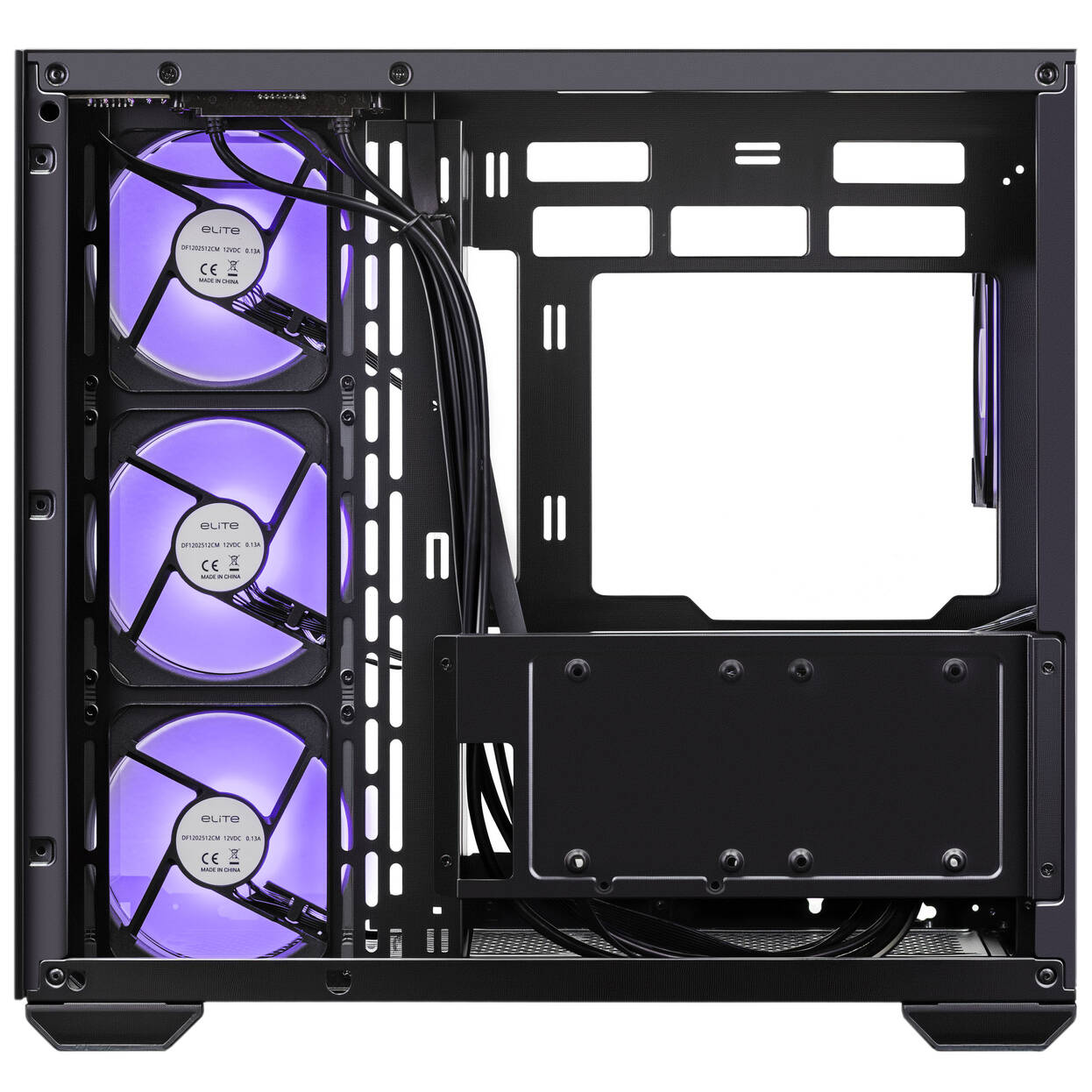 Cooler Master Elite 681 PC Case, Mid-Tower, ATX, Tempered Glass, RGB - including 4x 120mm ARGB Fans, Black