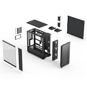 Fractal Design Epoch XL Black RGB TG Light Tint PC Case, Mid Tower, E-ATX, ARGB, Tempered Glass – Black