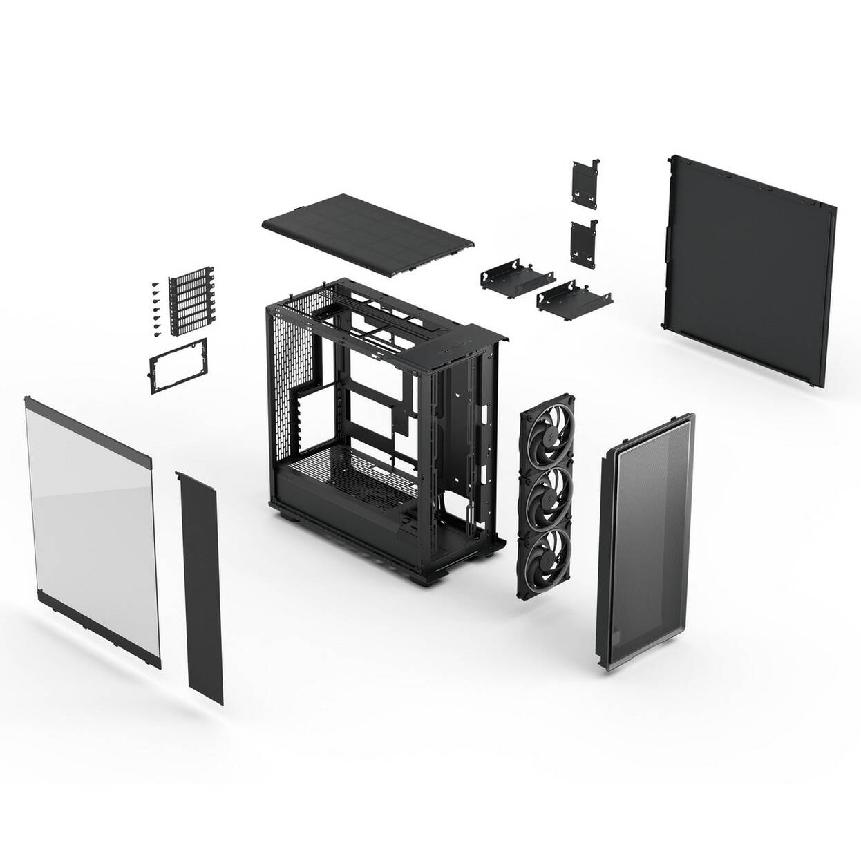 Fractal Design Epoch XL Black RGB TG Light Tint PC Case, Mid Tower, E-ATX, ARGB, Tempered Glass – Black
