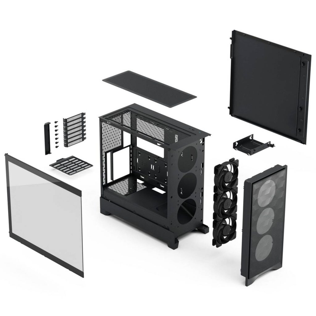 Fractal Design Pop 2 Air Black TG PC Case, Mid-Tower, ATX, Tempered Glass - including 3x 120mm fans, black