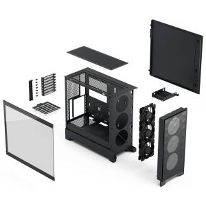 Fractal Design Pop 2 Air Black TG PC Case, Mid-Tower, ATX, Tempered Glass - including 3x 120mm fans, black