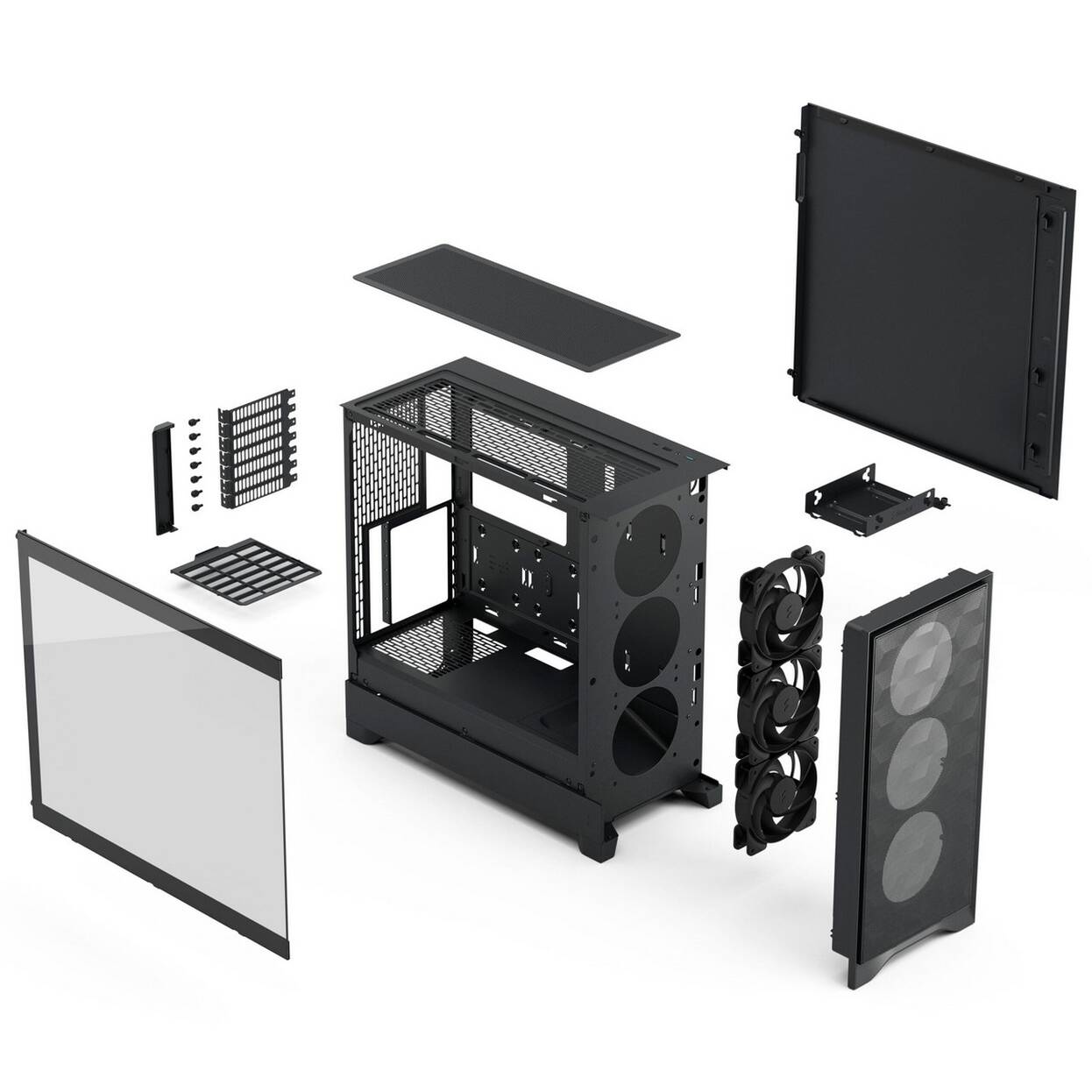 Fractal Design Pop 2 Air Black TG PC Case, Mid-Tower, ATX, Tempered Glass - including 3x 120mm fans, black