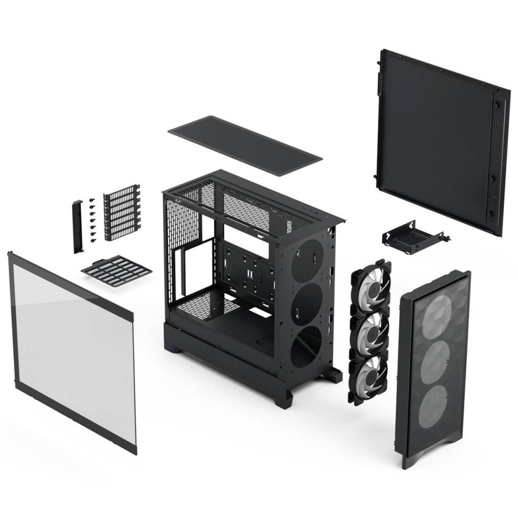 Fractal Design Pop 2 Air TG RGB PC Case, Mid Tower, ATX, Tempered Glass - including 3x 120mm RGB Fans, Black