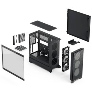 Fractal Design Pop 2 Air TG RGB PC Case, Mid Tower, ATX, Tempered Glass - including 3x 120mm RGB Fans, Black