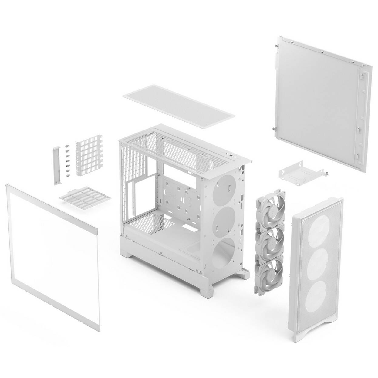 Fractal Design Pop 2 Air TG RGB PC Case, Mid Tower, ATX, Tempered Glass – including 3x 120mm RGB fans, white