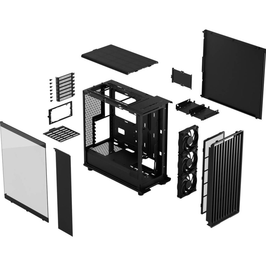 Fractal Design North Momentum Edition PC Case, Mid Tower, ATX, Tempered Glass - including 3x 120mm Fans, Black