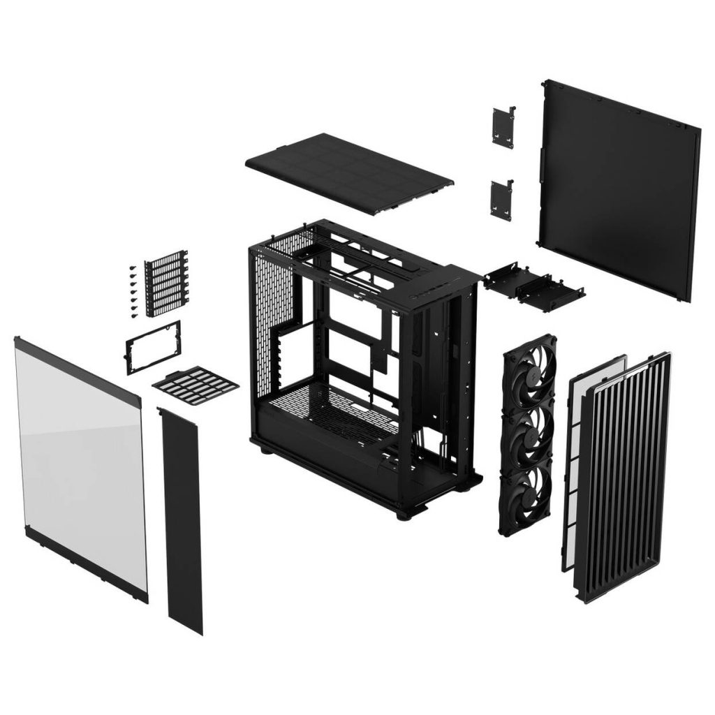 Fractal Design North XL Momentum Edition PC Case, Mid Tower, ATX, Tempered Glass - includes 3x Fans, black