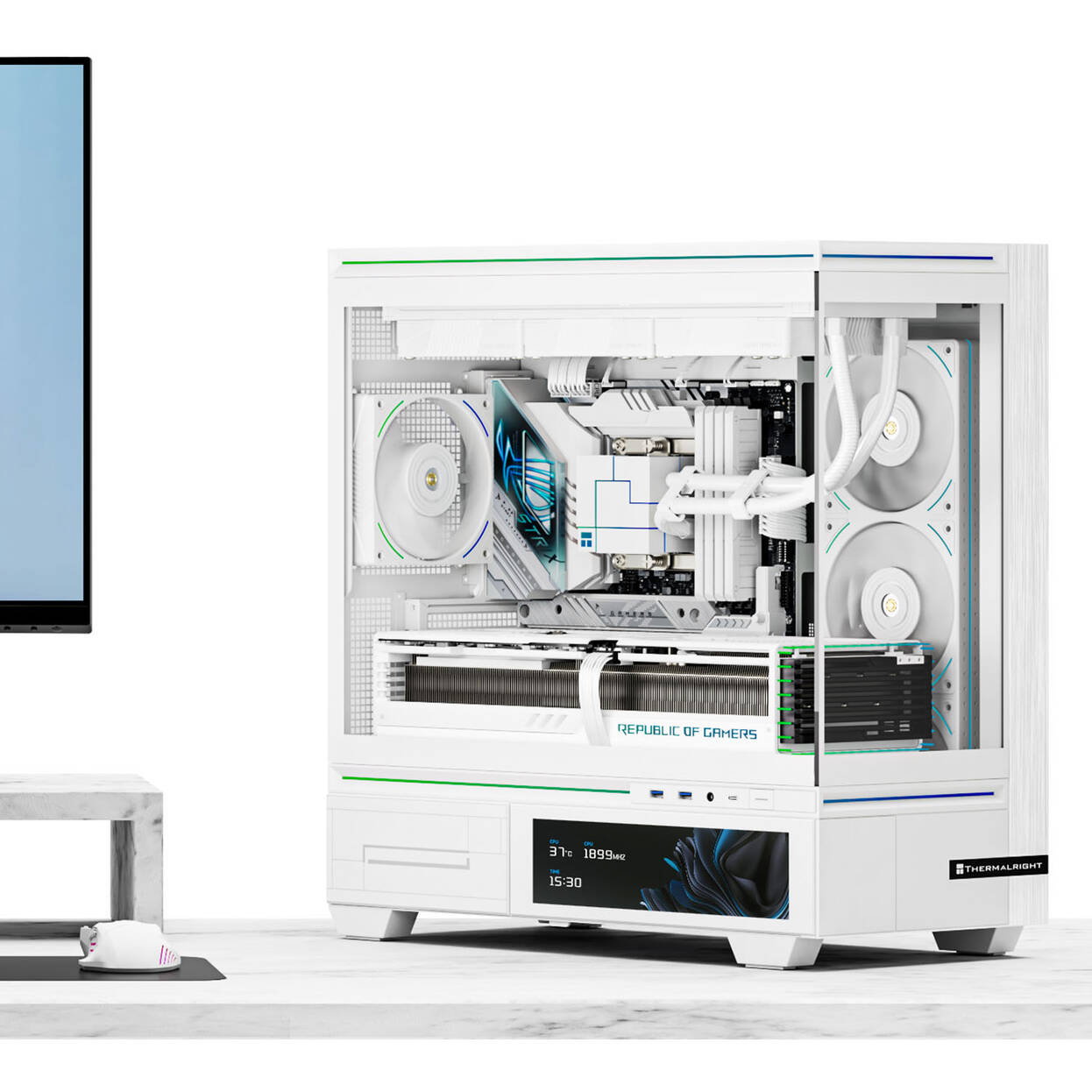 Thermalright TL-M10 Vision PC Case, Mini Case, mATX, RGB, Tempered Glass - white