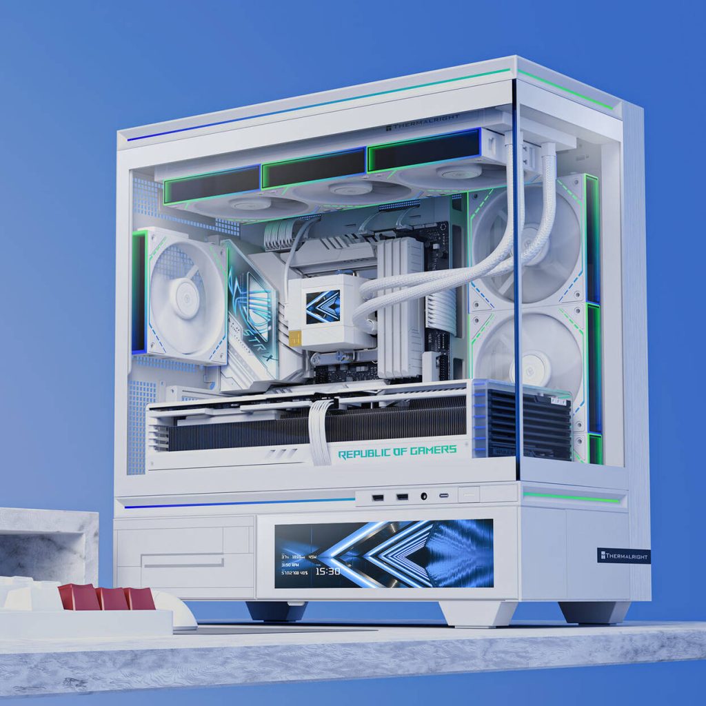 Thermalright TL-M10 Vision PC Case, Mini Case, mATX, RGB, Tempered Glass - white
