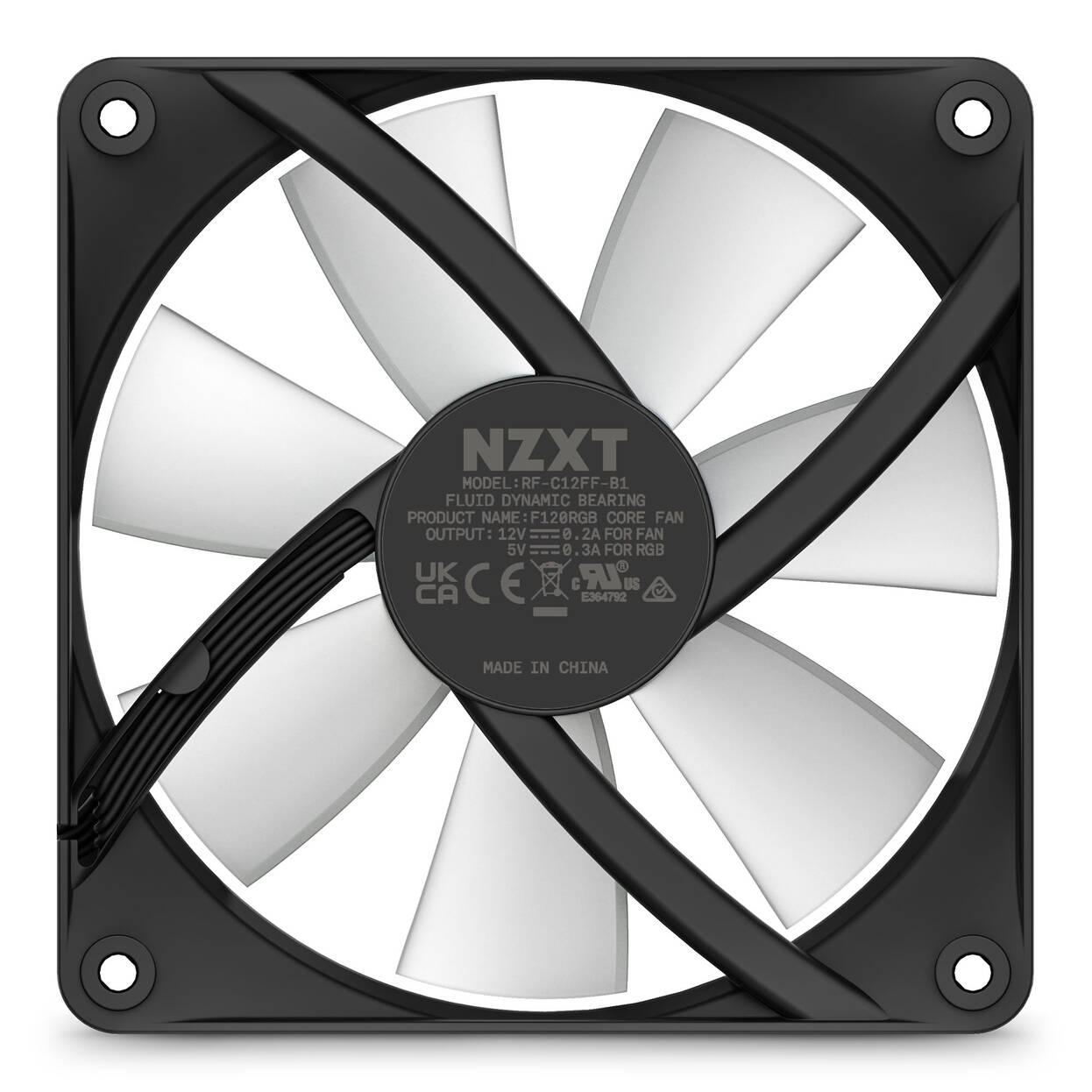 NZXT F120 RGB Core PWM Fan - 120mm, black