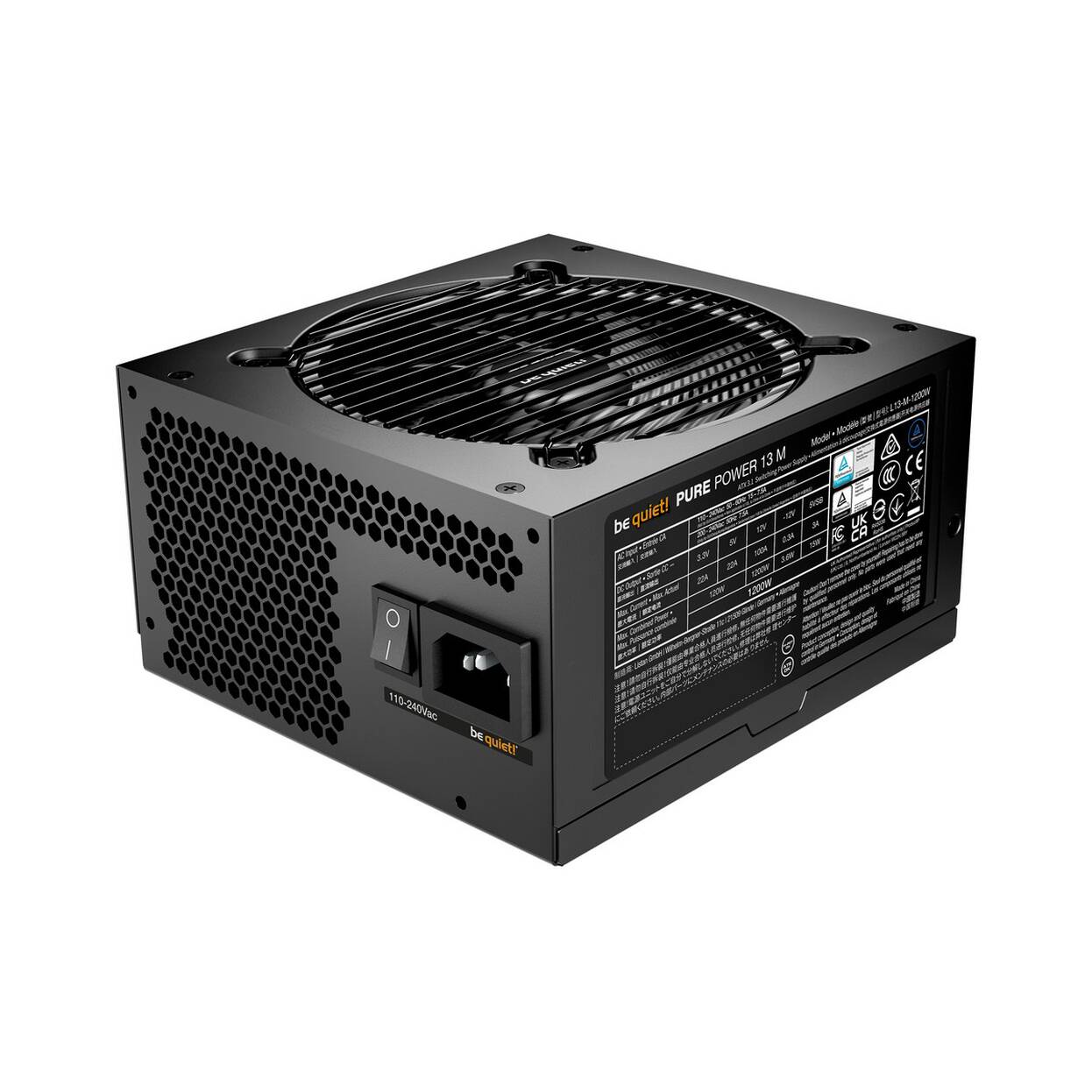 be quiet! Pure Power 13M 80 PLUS Gold Power Supply, ATX 3.1, PCIe 5.1 - 1,200 Watts, Black