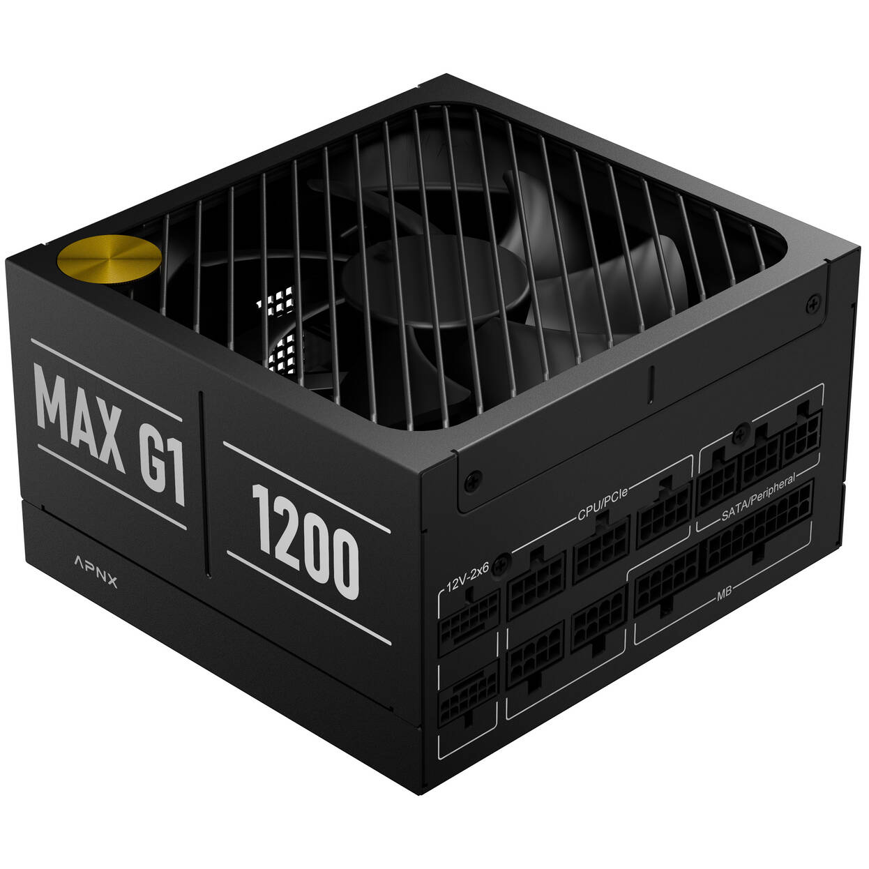 APNX MAX G1 1,200W 80 PLUS Gold Power Supply, ATX 3.1, PCIe 5.1, Fully Modular, Compact - 1,200 Watts, Black
