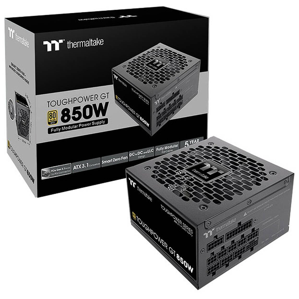 Thermaltake Toughpower GT 80 PLUS Gold power supply, modular, ATX 3.1, PCIe 5.1 - 850 W, black