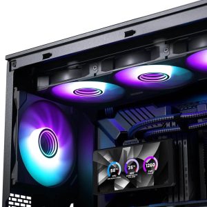 Phanteks Glacier One 360M25 LCD AiO Water Cooling, 6-Inch Display - 360mm, Black