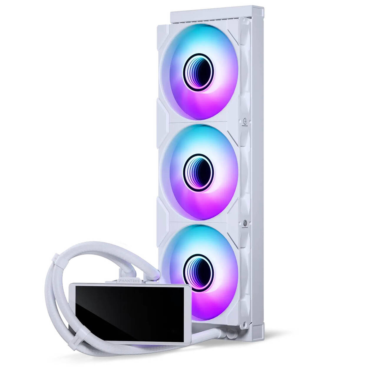 Phanteks Glacier One 360M25 LCD AiO Water Cooling, 6-Inch Display - 360mm, White