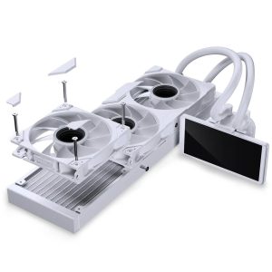 Phanteks Glacier One 360M25 LCD AiO Water Cooling, 6-Inch Display - 360mm, White