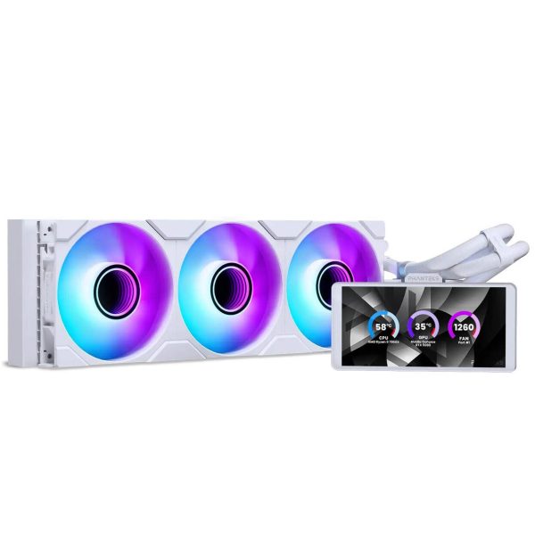Phanteks Glacier One 360M25 LCD AiO Water Cooling, 6-Inch Display – 360mm, White