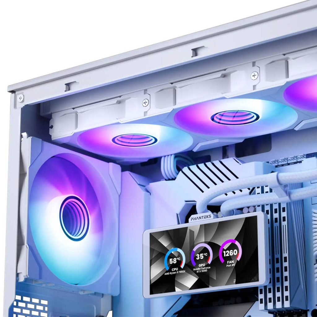 Phanteks Glacier One 360M25 LCD AiO Water Cooling, 6-Inch Display - 360mm, White