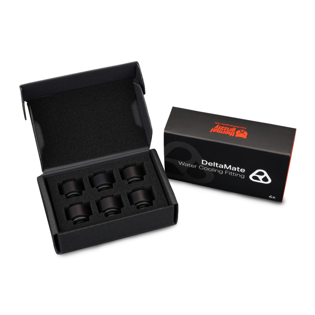 Thermal Grizzly DeltaMate Extender Fitting - MF10, black, pack of 6