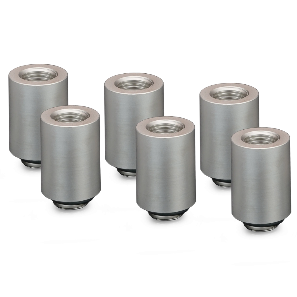 Thermal Grizzly DeltaMate Extender Fitting - MF28, matt nickel, pack of 6