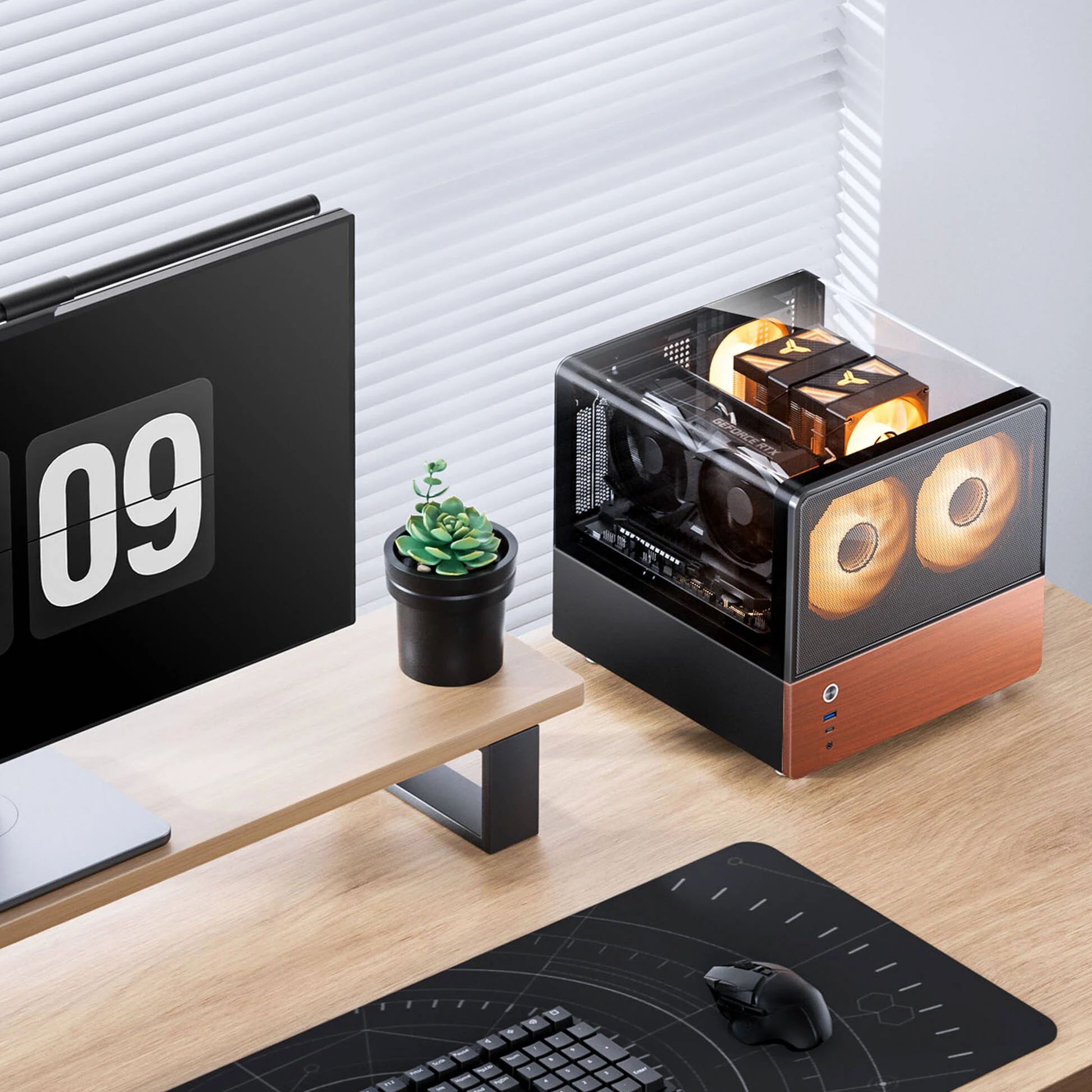Jonsbo V12 PC Case, Mini Tower, Micro-ATX - Black