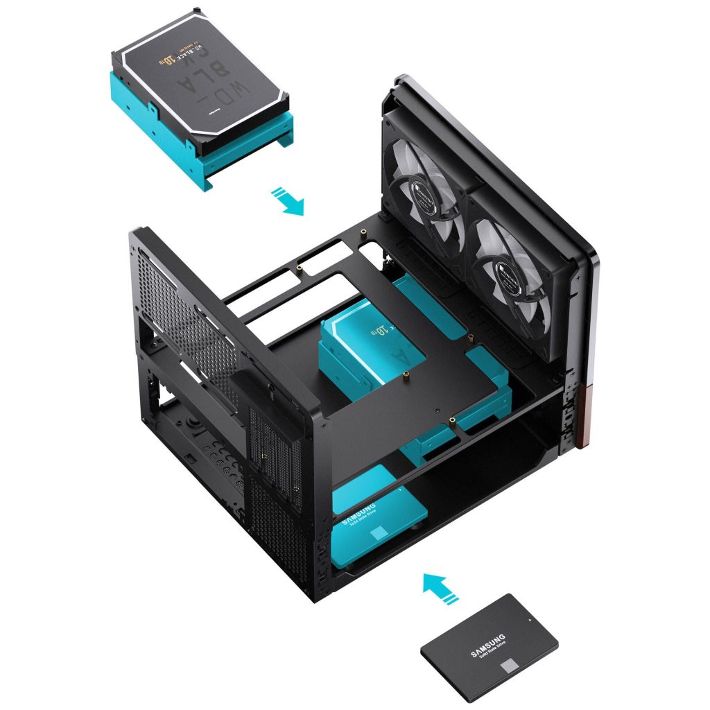 Jonsbo V12 PC Case, Mini Tower, Micro-ATX - Black