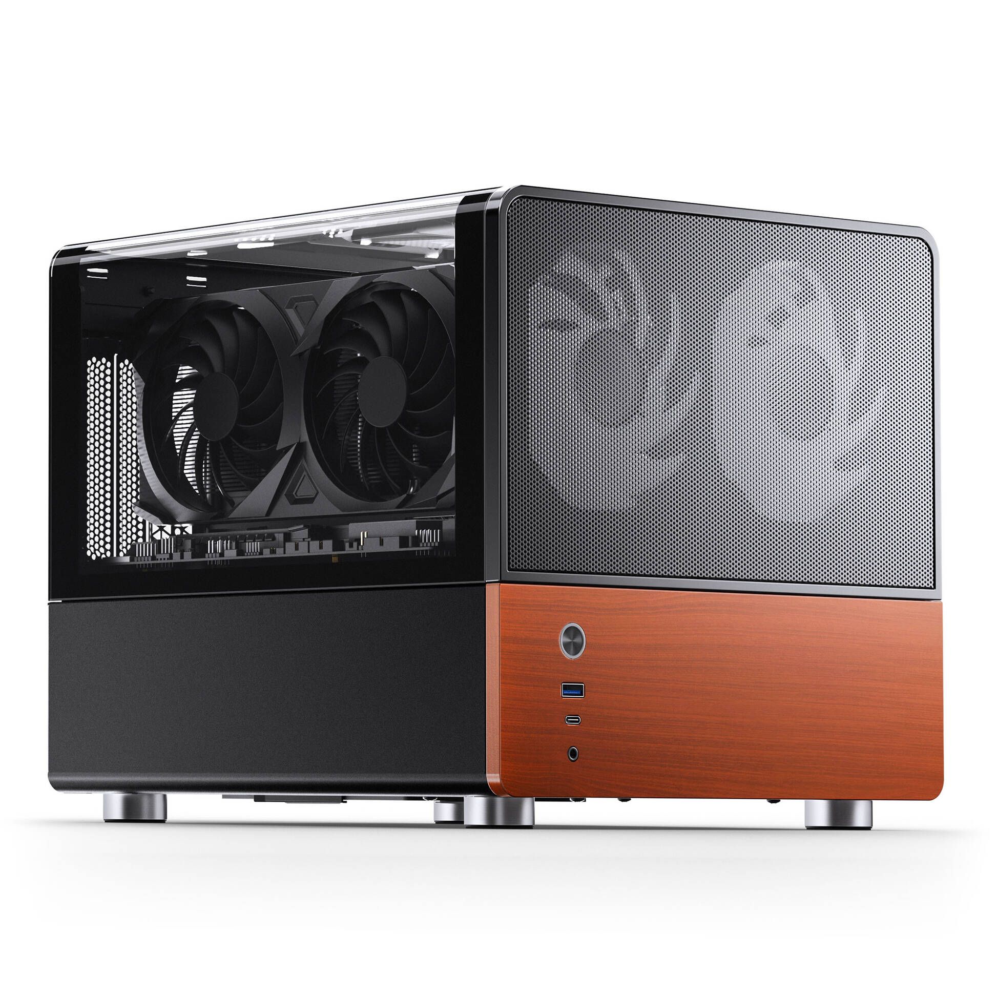 Jonsbo V12 PC Case, Mini Tower, Micro-ATX - Black