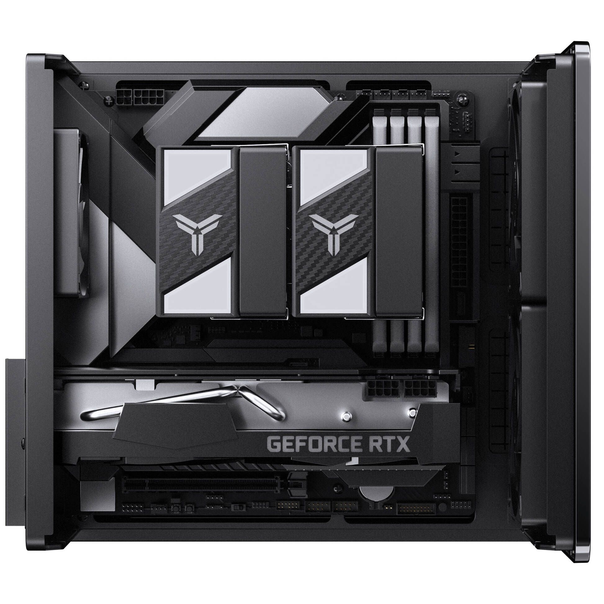 Jonsbo V12 PC Case, Mini Tower, Micro-ATX - Black