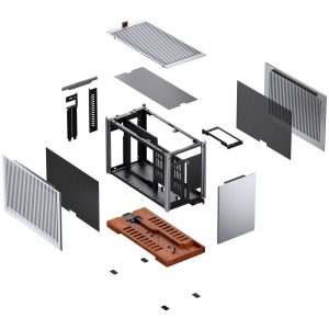 Jonsbo T9 PC Case, Mini Case, ITX, PCIe 5.0 Riser Cable - Silver
