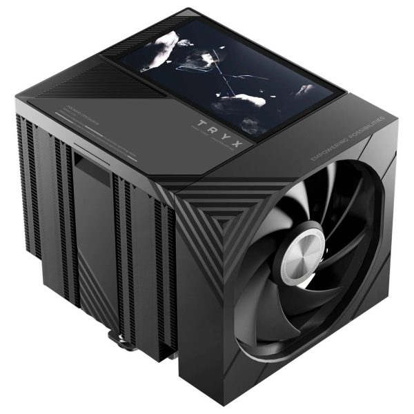 TRYX TURRIS T620 CPU Air Cooler, Dual-Tower, with 5-Inch Display – 120mm, Black