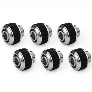 Alphacool Apex Grip SoftTube fitting 13/10mm G1/4 chrome Set 6 pcs