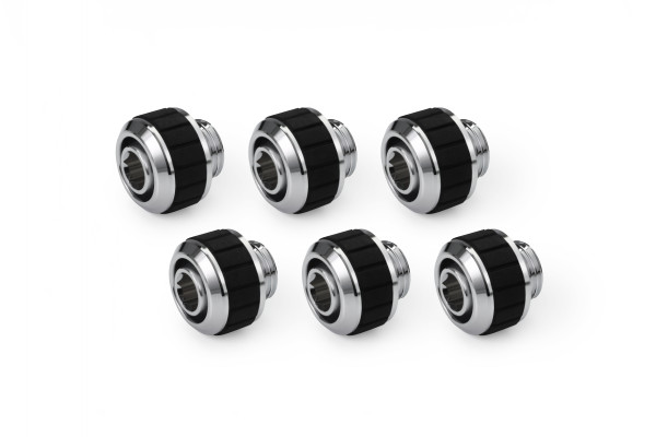 Alphacool Apex Grip SoftTube fitting 13/10mm G1/4 chrome Set 6 pcs