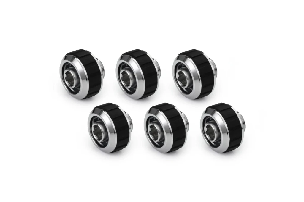 Alphacool Apex Grip SoftTube fitting 16/10mm G1/4 chrome Set 6 pcs