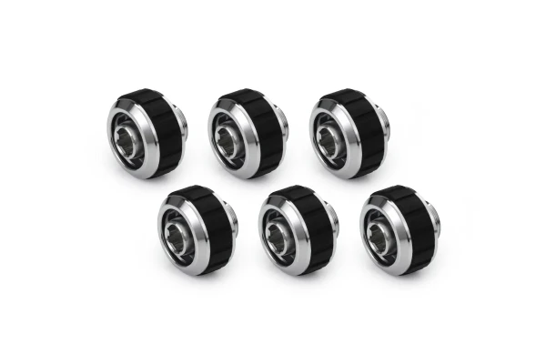 Alphacool Apex Grip SoftTube fitting 16/10mm G1/4 chrome Set 6 pcs
