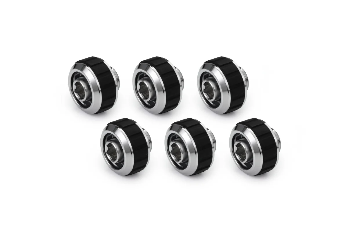 Alphacool Apex Grip SoftTube fitting 16/10mm G1/4 chrome Set 6 pcs