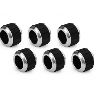 Alphacool Apex Grip HardTube fitting 16mm G1/4 chrome Set 6 pcs