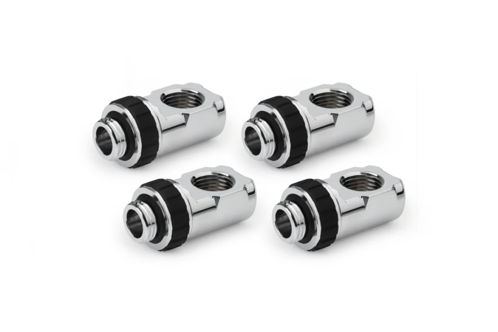 Alphacool Apex Grip adapter 90 OT/IT G1/4 rotatable chrome Set 4 pcs