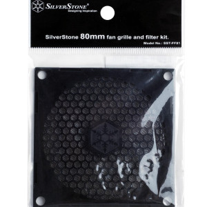 Silverstone Fan Grill and Dust Filter Black 80mm