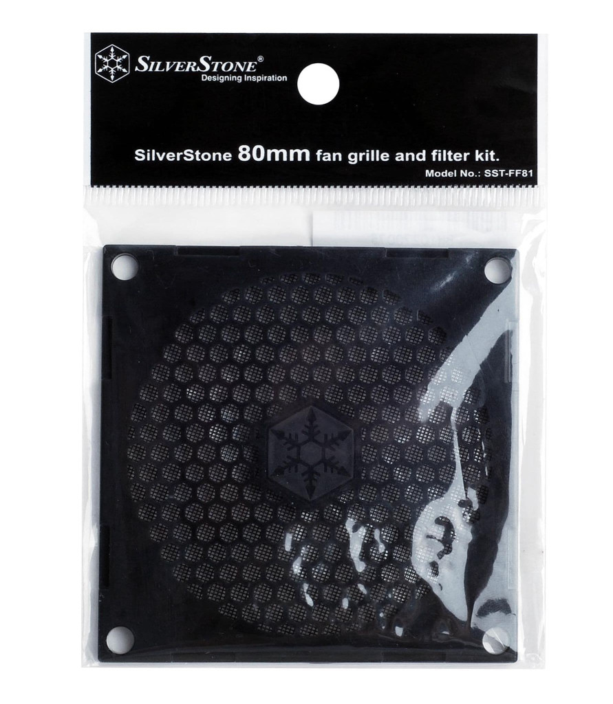 Silverstone Fan Grill and Dust Filter Black 80mm