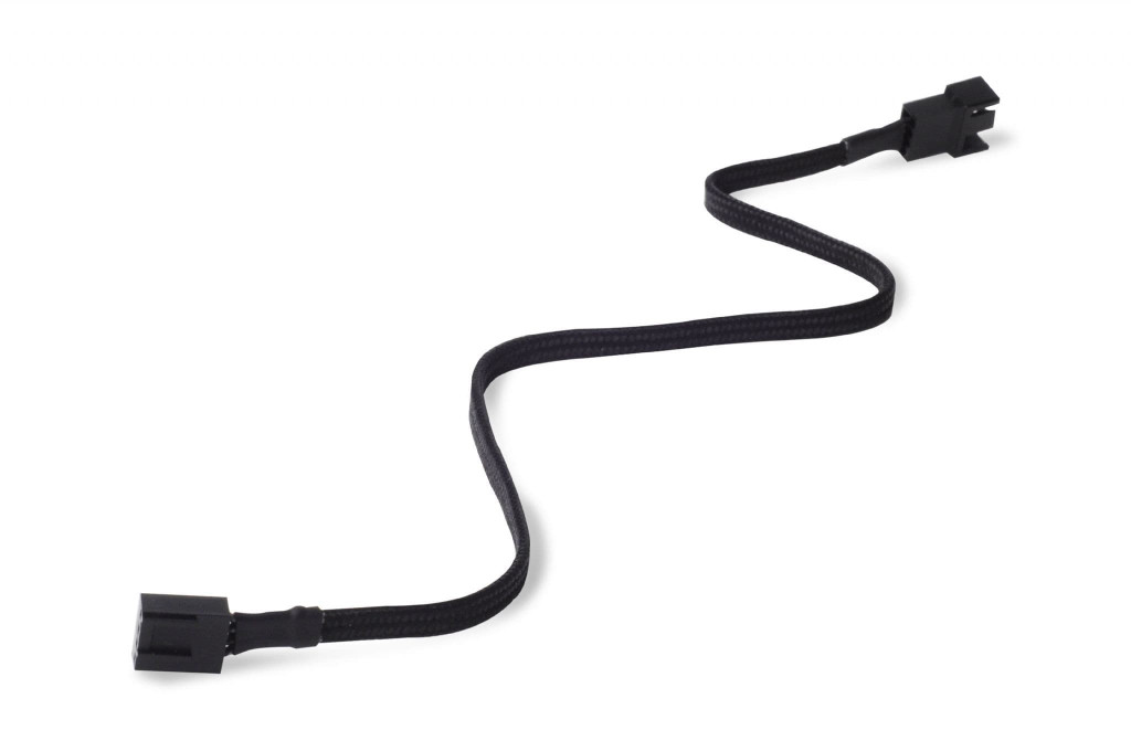 Silverstone 3pin PWM Fan Extension Black Sleeved Cable 30cm