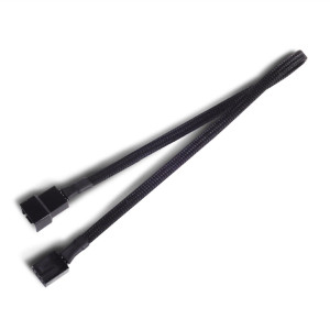 Silverstone 3pin PWM Fan Extension Black Sleeved Cable 30cm