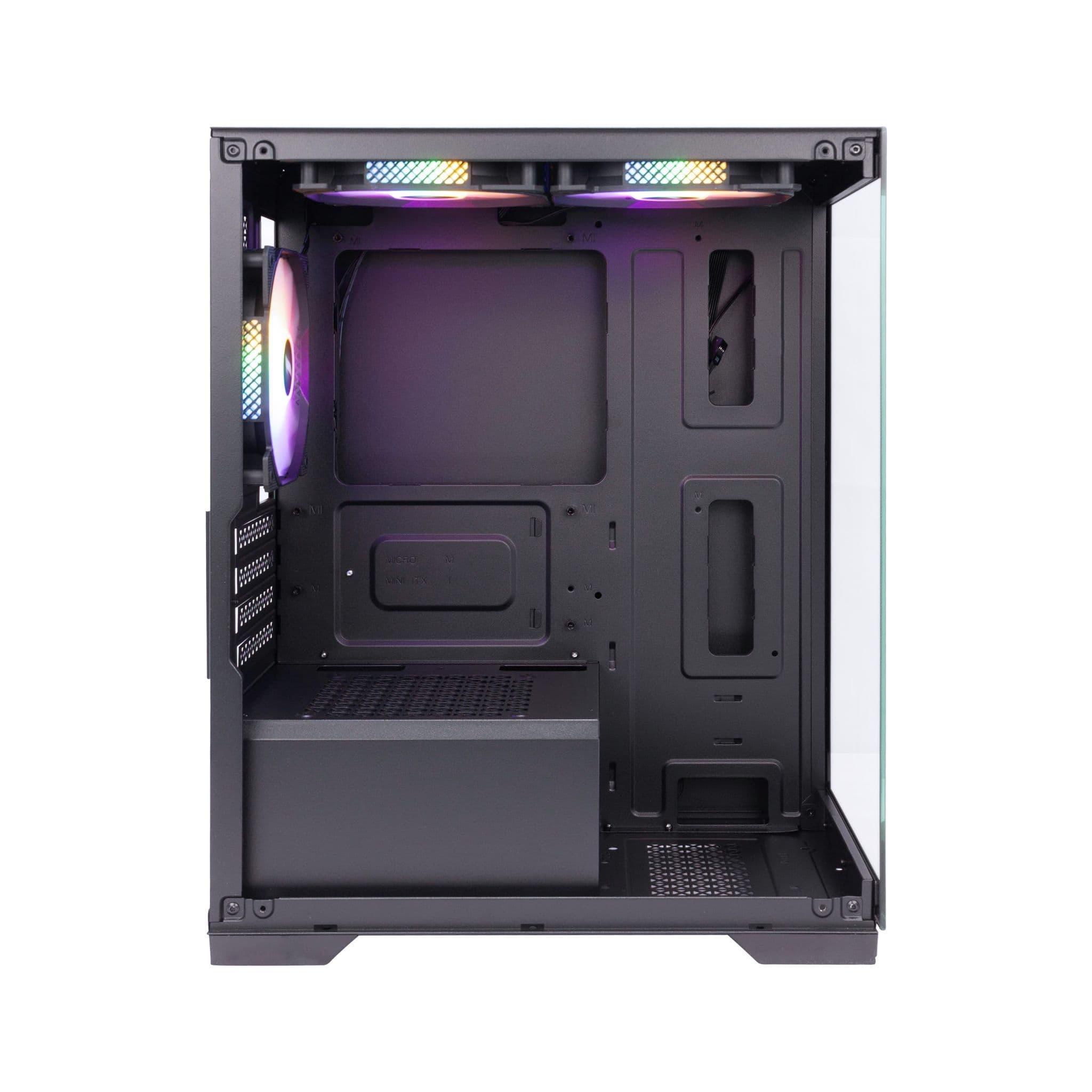 1st Player MIKU Mi2 Micro ATX Black Case with 3 RGB Fans