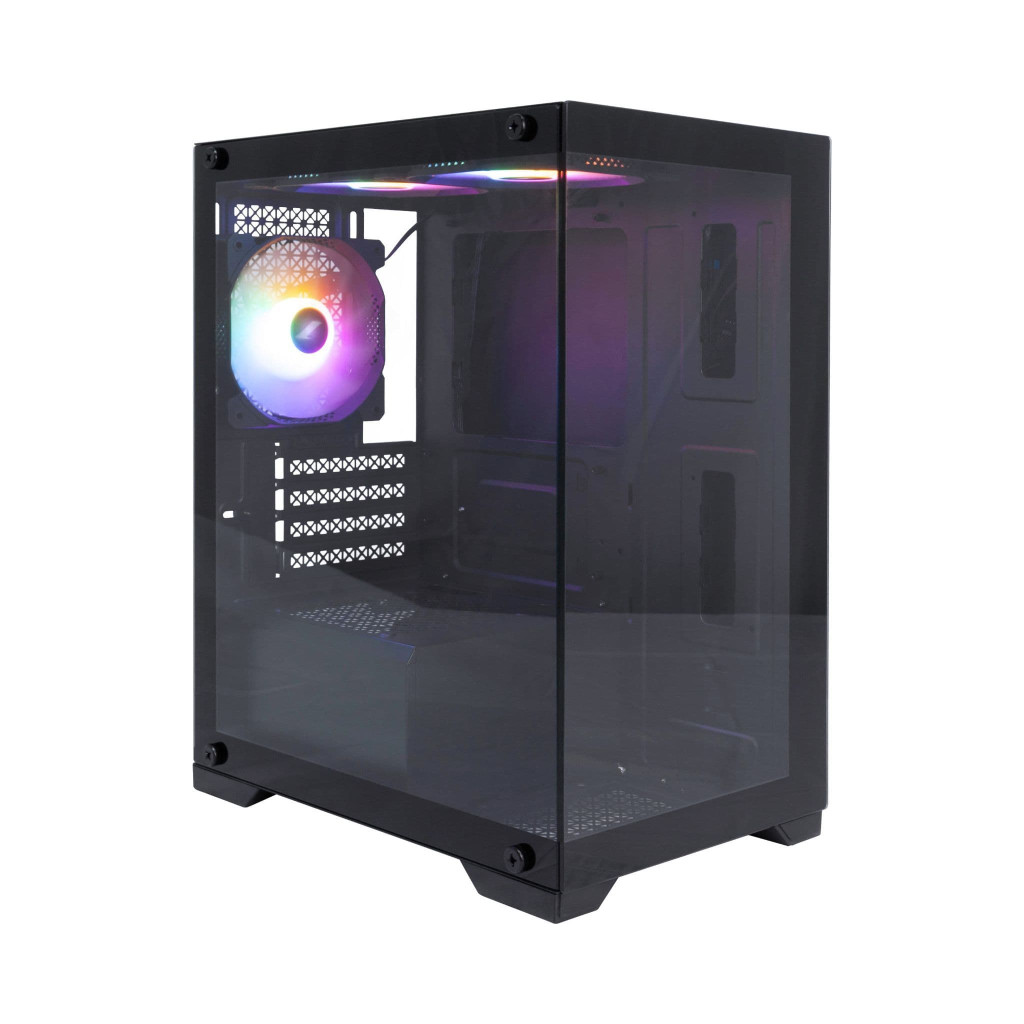 1st Player MIKU Mi2 Micro ATX Black Case with 3 RGB Fans