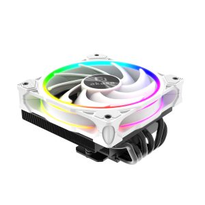 Akasa SOHO H6L M2 Low-Profile CPU Cooler, ARGB - 120mm, white