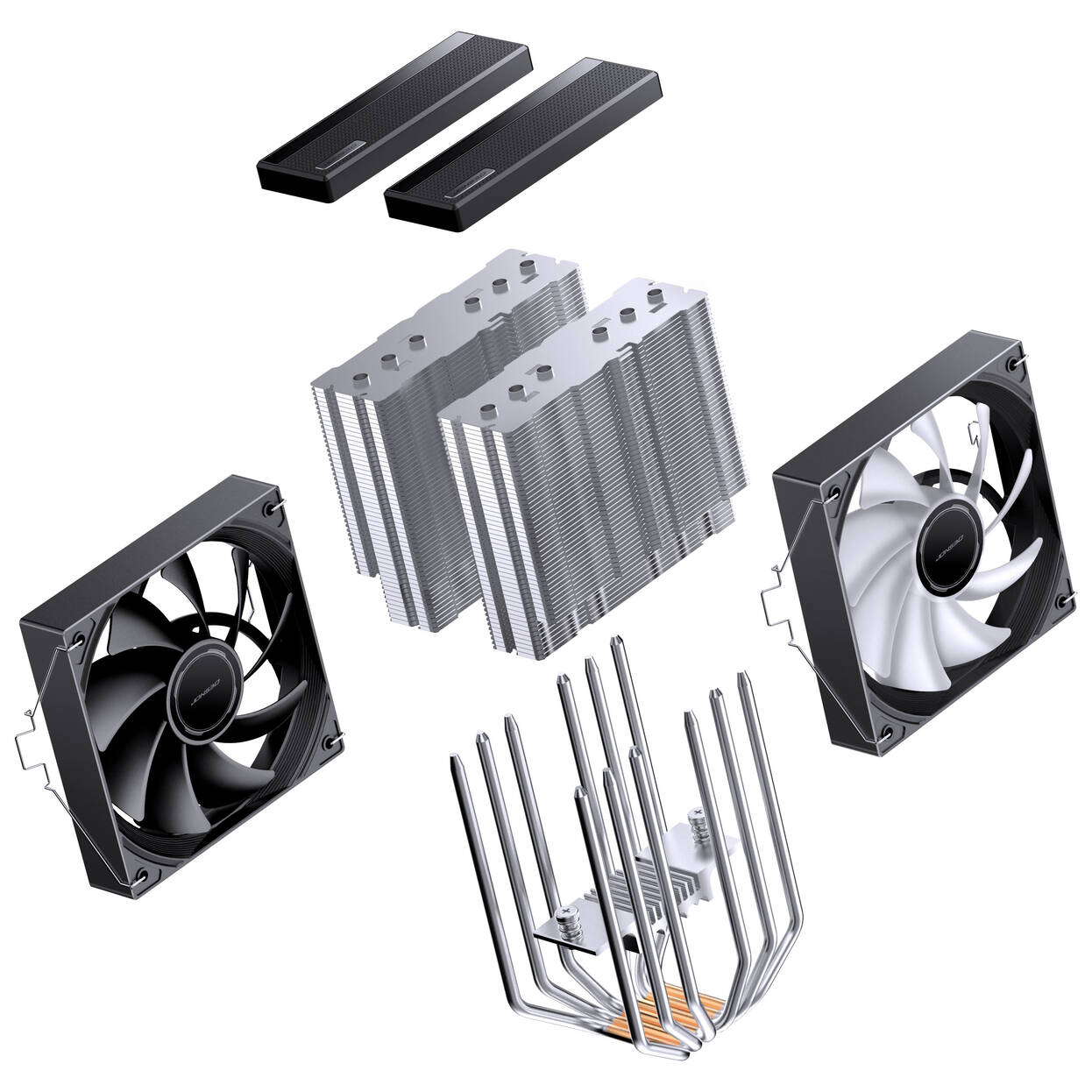 Jonsbo CB80 CPU cooler, dual-tower, 2 x 120mm, PWM, RGB - black