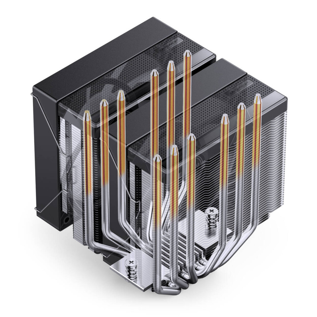 Jonsbo CB80 CPU cooler, dual-tower, 2 x 120mm, PWM, RGB - black